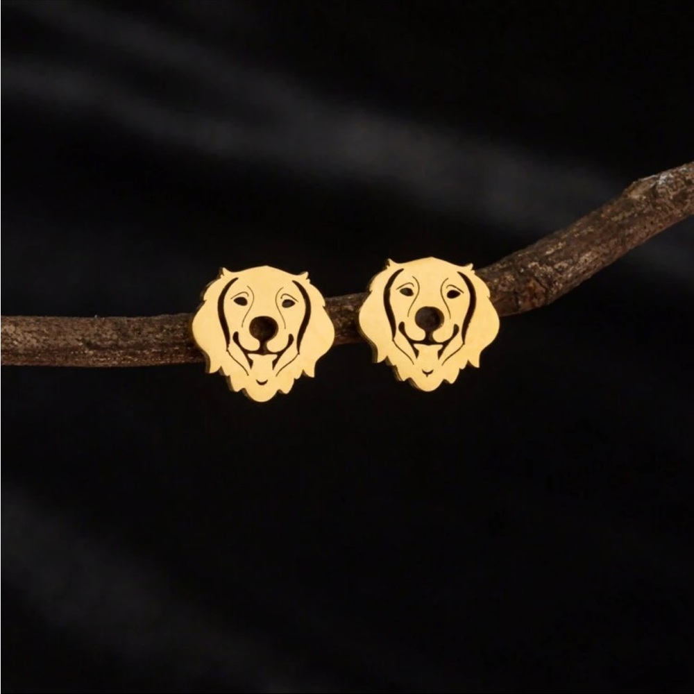 Golden Retriever Stud Earrings, Dog Earrings